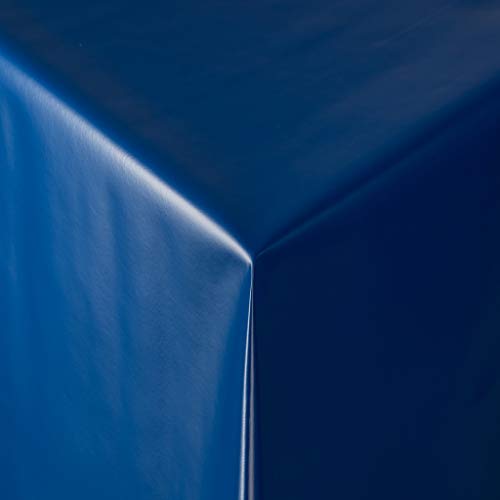 Tischdecke Wachstuch RUND ECKIG OVAL in verschiedenen Größen abwaschbar Meterware einfarbig Uni Wachstischdecke Glatte Oberfläche blau von EHT
