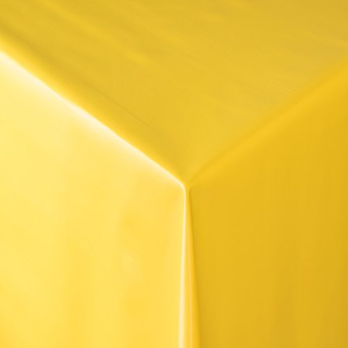 Tischdecke Wachstuch RUND ECKIG OVAL in verschiedenen Größen abwaschbar Meterware einfarbig Uni Wachstischdecke Glatte Oberfläche gelb von EHT