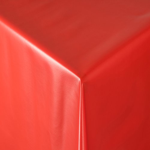 Tischdecke Wachstuch RUND ECKIG OVAL in verschiedenen Größen abwaschbar Meterware einfarbig Uni Wachstischdecke Glatte Oberfläche rot von EHT
