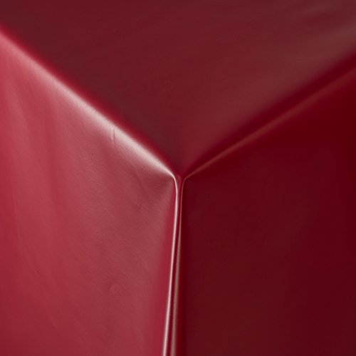 Tischdecke Wachstuch RUND ECKIG OVAL in verschiedenen Größen abwaschbar Meterware einfarbig Uni Wachstischdecke Glatte Oberfläche rot weinrot von EHT