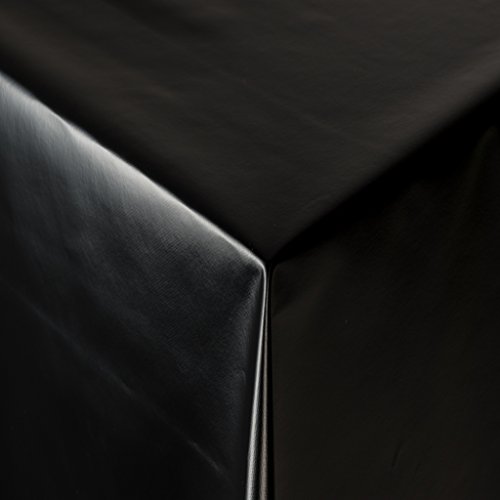 Tischdecke Wachstuch RUND ECKIG OVAL in verschiedenen Größen abwaschbar Meterware einfarbig Uni Wachstischdecke Glatte Oberfläche schwarz von EHT