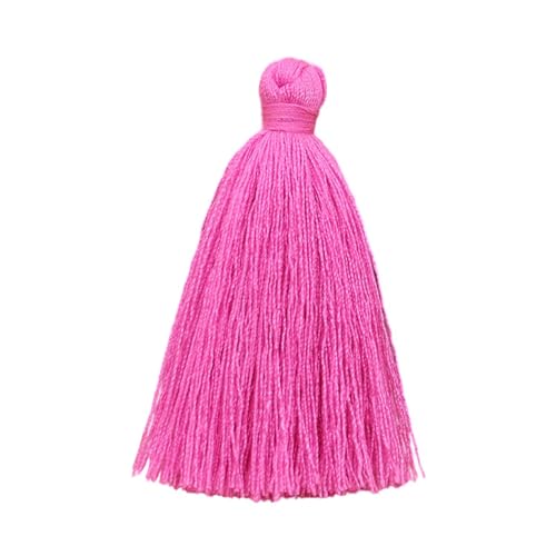 50 Stück weiche Mini-Quasten aus Seide für Bastelarbeiten, Schmuckherstellung, Heimdekoration – helle Farben, 5 cm (Magenta) von EHYQK
