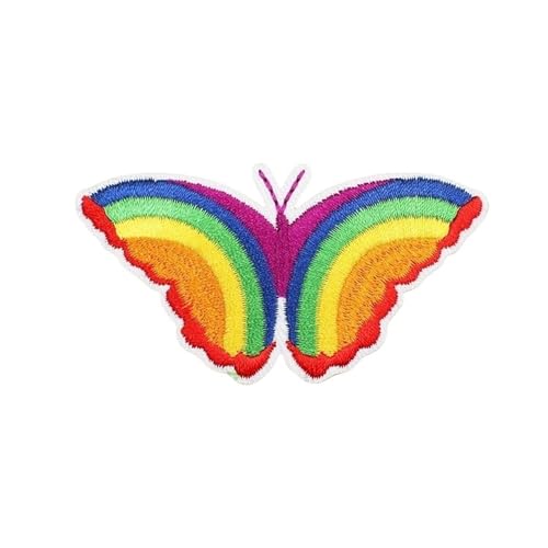 Gestickte Aufnäher mit verspieltem Cartoon-Motiv, zum Aufbügeln oder Aufnähen, Stoffaufkleber für Jacken, Taschen, Hüte, DIY-Dekoration, Schmetterling, Regenbogen Gestickte Aufnäher mit verspieltem Cartoon-Motiv, zum Aufbügeln oder Aufnähen, Stoffaufkleber für Jacken, Taschen, Hüte, DIY-Dekoration, Schmetterling, Regenbogen von EHYQK