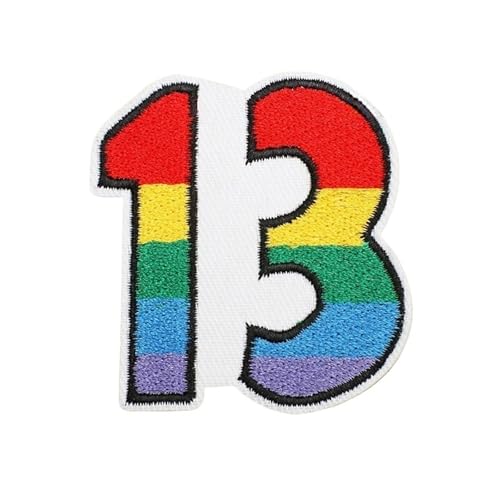 Lustige Cartoon-Aufnäher zum Aufbügeln oder Aufnähen, Stoffflicken für Jacken, Taschen, Hüte (4 Stück, Nummer 13 Regenbogen), 4 Stück von EHYQK