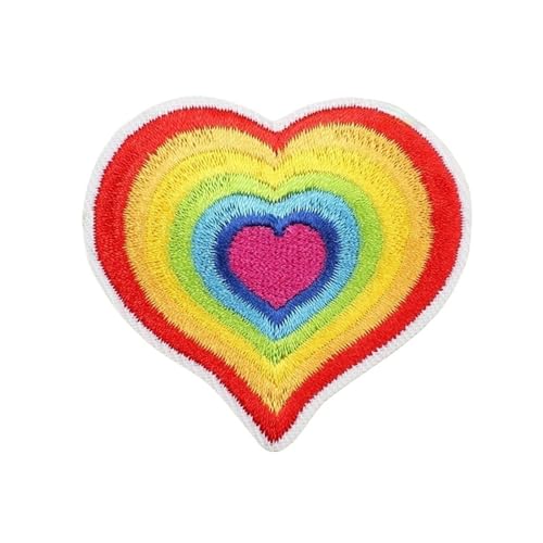 Lustige Cartoon-Aufnäher zum Aufbügeln und Aufnähen, Stoffflicken für Jacken, Taschen, Hüte, 10 Stück (10 Stück Regenbogen) von EHYQK