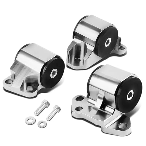 EHYSYN Getriebehalterung 2 Loch Bolzen Motor Swap Halterungen Kit Fit Für Honda Civic Zb D15 D16 B16 B17 B18 Motorhalterung(Silver) von EHYSYN