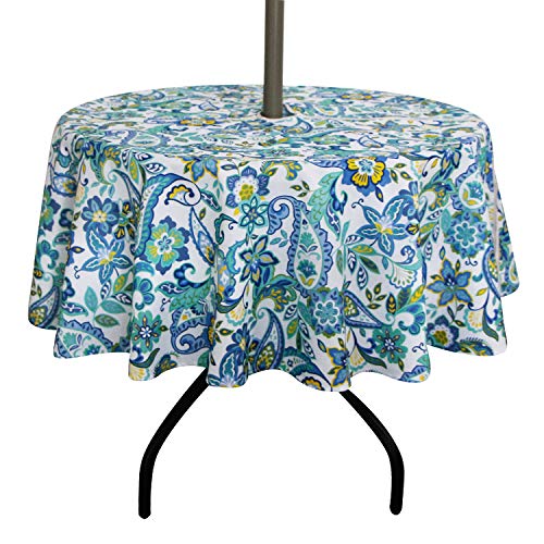 EHouseHome Runde Tischdecke für drinnen und draußen, mit Schirmloch und Reißverschluss, wasserfest, für Terrasse, Frühling und Sommer, Garten, Grillabende, Picknick, ca. 150 cm EHouseHome Runde Tischdecke für drinnen und draußen, mit Schirmloch und Reißverschluss, wasserfest, für Terrasse, Frühling und Sommer, Garten, Grillabende, Picknick, ca. 150 cm von EHouseHome