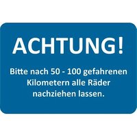 EICHNER Aufkleber ACHTUNG! Räder nachziehen lassen, blau/weiß, 250 St. von EICHNER