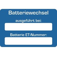 EICHNER Aufkleber Batteriewechsel ausgeführt bei, blau/weiß, 250 St. EICHNER Aufkleber Batteriewechsel ausgeführt bei, blau/weiß, 250 St. von EICHNER