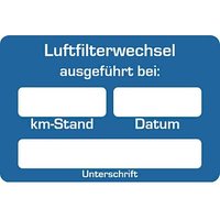 EICHNER Aufkleber Luftfilter-Wechsel ausgeführt bei, blau/weiß, 250 St. EICHNER Aufkleber Luftfilter-Wechsel ausgeführt bei, blau/weiß, 250 St. von EICHNER
