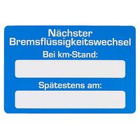 EICHNER Aufkleber Nächster Bremsflüssigkeitswechsel bei, blau/weiß, 250 St. EICHNER Aufkleber Nächster Bremsflüssigkeitswechsel bei, blau/weiß, 250 St. von EICHNER