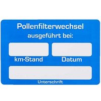 EICHNER Aufkleber Pollenfilter-Wechsel ausgeführt bei, blau/weiß, 250 St. EICHNER Aufkleber Pollenfilter-Wechsel ausgeführt bei, blau/weiß, 250 St. von EICHNER