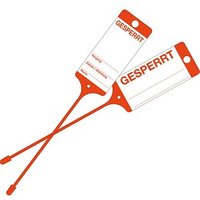 EICHNER Hängeetiketten Gesperrt rot 21,5 x 5,8 cm gelocht, 200 St. von EICHNER