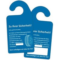 EICHNER Hängeetiketten KFZ Spiegel blau 9,0 x 18,0 cm Räder nachziehen, 200 St. von EICHNER