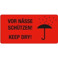 EICHNER Warnetiketten rot »Vor Nässe schützen!« 100,0 x 50,0 mm, 250 Etiketten  von EICHNER