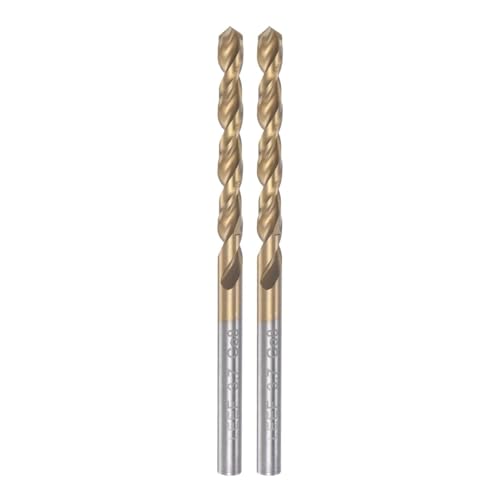2 Stück Spiralbohrer, 3,6–5,0 mm, titanbeschichtet (HSS-E), M42 Schnellarbeitsstahl, 8% Kobalt, gerader Schaft, for Edelstahl, Aluminiumlegierungen, Metall(3.7mm) von EIENQBVL