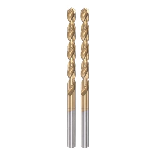 2 Stück Spiralbohrer, 3,6–5,0 mm, titanbeschichtet (HSS-E), M42 Schnellarbeitsstahl, 8% Kobalt, gerader Schaft, for Edelstahl, Aluminiumlegierungen, Metall(4.9mm) von EIENQBVL