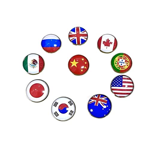 EIFINE Länderflaggen Brosche Pins Nationalflagge Broschen Amerika USA USA Kanada Spanien Russland Niederlande Italien Schmuck (Color : 41Turkey, Size : 25MM Glass_B) von EIFINE