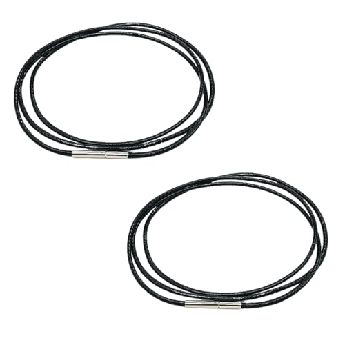 EIHI Geflochtene Lederhalskette, Lederband für Männer und Frauen, 2 Stück, Schwarze geflochtene wasserdichte Halskette, Geschenk für Männer, Frauen, Freunde, Familie von EIHI