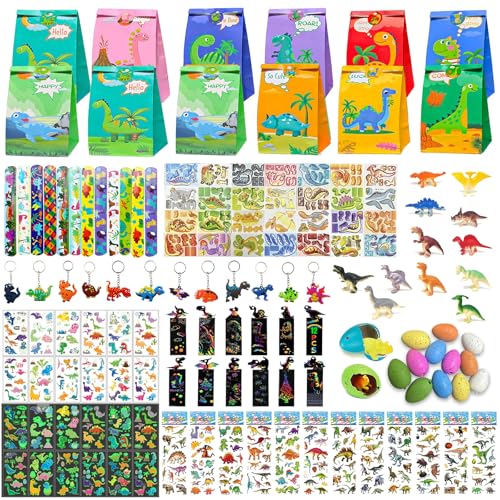 EIKEJI 120 Stück Dino Party Mitgebsel Kindergeburtstag, Dinosaur Party Gastgeschenke Kinder, Give Aways Kindergeburtstag Jungen mit Dinosauriereier Tattoo Aufkleber für Geburstag Party Geschenke von EIKEJI