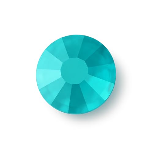 HotFix Strasssteine zum Aufbügeln, HotFix EIMASS Cut Glas mit flacher Rückseite, Hotfix-Kristalle mit flacher Rückseite, Aquamarin SS10 (3 mm), 100 Stück von EIMASS