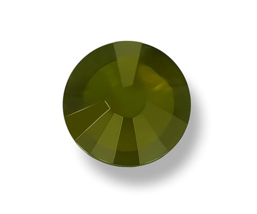 HotFix Strasssteine zum Aufbügeln, HotFix EIMASS Cut Glas mit flacher Rückseite, Hotfix-Kristalle mit flacher Rückseite, Olivgrün, SS16 (4 mm), 100 Stück von EIMASS
