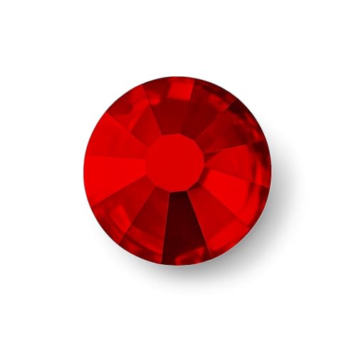 HotFix Strasssteine zum Aufbügeln, HotFix EIMASS Cut Glas mit flacher Rückseite, Hotfix-Kristalle mit flacher Rückseite (Siam Red SS10, 3 mm), 100 Stück von EIMASS