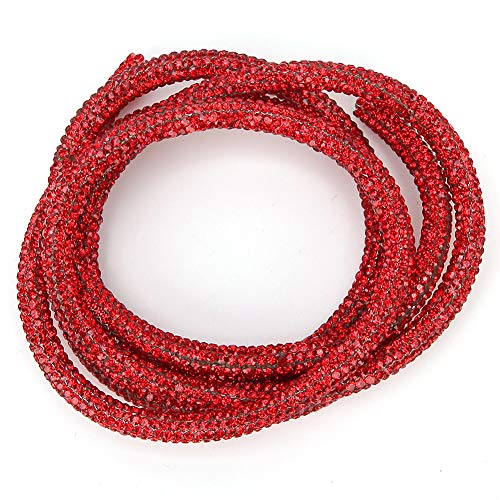 6 Stile Strass-Rohrseilband, Langlebig und Schön, Einfache Bedienung für Bekleidungsaccessoires, Hochzeitskleider, Halsketten und Mehr (Rot) von EIMSOAH