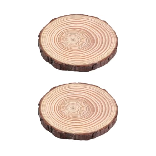 2 Stücke Holzscheiben,Baumscheiben 30 cm Deko, Runde Naturholz Baumscheiben, Baumscheiben Tischdeko, Unvollendete Holzkreise, Holzscheiben Deko, für Hochzeit, DIY, Weihnachten Dekoration, Basteln (28- von EIMZU