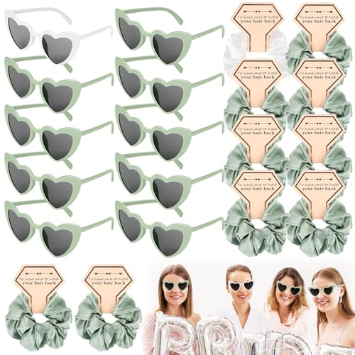 EIMZU 32 Stück Bride to Be Herz Brille Set, JGA Brille Team Braut, JGA Brille Team Braut Haargummi Armbänder für Junggesellenabschied Frauen, 12 Herzförmige Brille+12 Bride Haargummi+8 Haarklammer EIMZU 32 Stück Bride to Be Herz Brille Set, JGA Brille Team Braut, JGA Brille Team Braut Haargummi Armbänder für Junggesellenabschied Frauen, 12 Herzförmige Brille+12 Bride Haargummi+8 Haarklammer von EIMZU