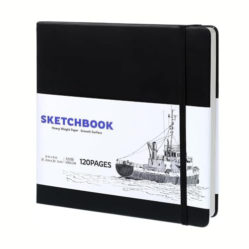 Sketchbook, Zeichenblock, Sketchbook Skizzenpapier, Schwarzer Zeichenblock für Studenten, quadratisches Skizzenbuch, für Erwachsene und Kinder Sketchbook, Zeichenblock, Sketchbook Skizzenpapier, Schwarzer Zeichenblock für Studenten, quadratisches Skizzenbuch, für Erwachsene und Kinder von EIMZU