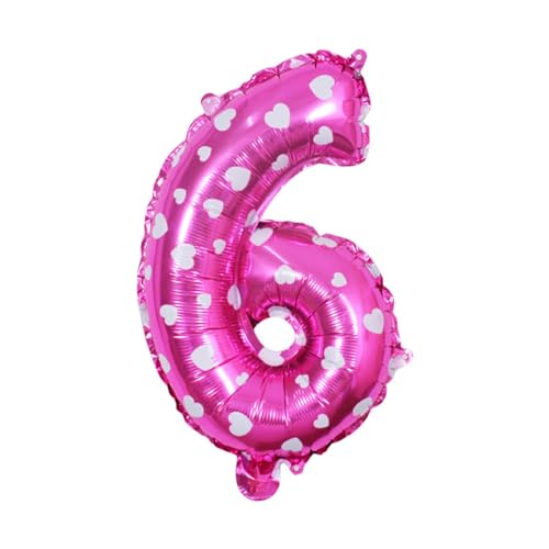 EIOLWJIEO Weit verbreitete Anwendung: Folienballons für Briefe, Geburtstagsfeiern, Hochzeitsdekorationen, Aluminiumlegierung, langlebig und zuverlässig, einfach, Rosa,6, 16 Zoll von EIOLWJIEO