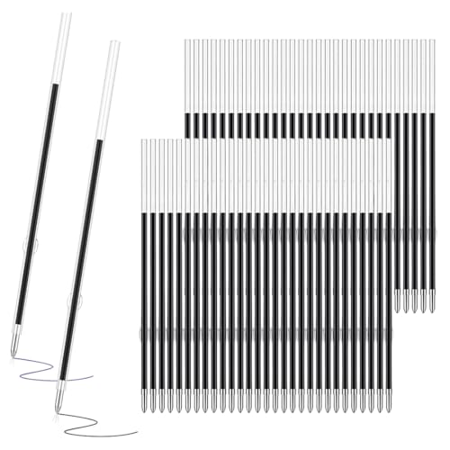 EIOURVY 60 Stück Kugelschreiber-Minen, Schwarz und Blau, 1,0 mm, 98 mm Länge von EIOURVY