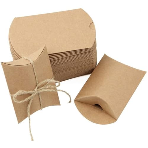 EIOURVY 50 Stück Kraftpapiertüten-Geschenkbox, Kraftpapier-Geschenkbox mit Juteseil, geeignet für Hochzeit, Party, Gastgeschenke, Geburtstagsfeier, Kissenboxen EIOURVY 50 Stück Kraftpapiertüten-Geschenkbox, Kraftpapier-Geschenkbox mit Juteseil, geeignet für Hochzeit, Party, Gastgeschenke, Geburtstagsfeier, Kissenboxen von EIOURVY