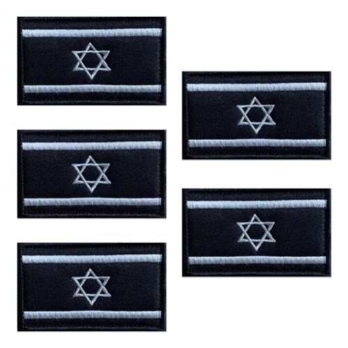 EIRZNGXQ Aufnäher mit israelischer Flagge, bestickt, Uniform, Militärarmband, israelische Flagge, 5 Stück von EIRZNGXQ