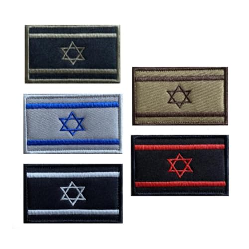 EIRZNGXQ Aufnäher mit israelischer Flagge, bestickt, Uniform, Militärarmband, israelische Flagge, 5 Stück von EIRZNGXQ