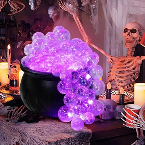 EIRZNGXQ Halloween-Dekorationen für den Innenbereich, Kunststoffschale, Party-Dekoration, beleuchteter sprudelnder Kessel mit klaren Ornamenten, gruselige Vintage-Dekoration für Halloween-Party von EIRZNGXQ