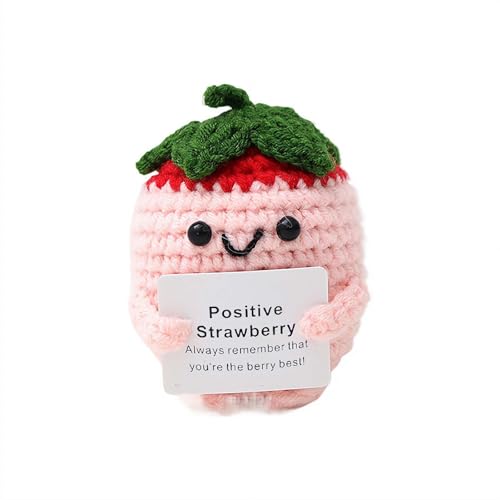 EIRZNGXQ Handgefertigtes emotionales Fruchtgeschenk mit positiver, niedlicher Raumdekoration, emotionaler Unterstützung, Plüsch-Häkelgeschenk mit Aufheitskarten, niedliche Karotten-Plüschgeschenke für von EIRZNGXQ