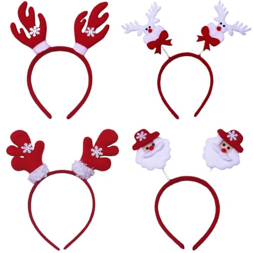 EIYVPRA Christmas Headbands, weihnachtshaarreifen erwachsene, Weihnachten Rentier Stirnbänder, Haarbänder, Glitzer Geweih Ohren, Haarband Weihnachten Hüte Party Favors für Erwachsene und Kinder, 4PCs EIYVPRA Christmas Headbands, weihnachtshaarreifen erwachsene, Weihnachten Rentier Stirnbänder, Haarbänder, Glitzer Geweih Ohren, Haarband Weihnachten Hüte Party Favors für Erwachsene und Kinder, 4PCs von EIYVPRA