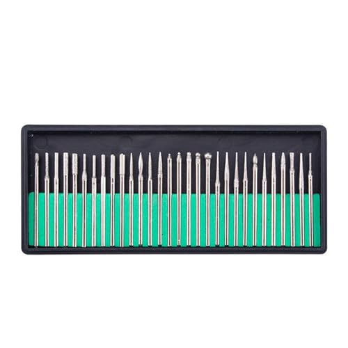 EJPPDHCO 30-teiliges Schaft-Diamantbohrer-Set mit Box for Elektroschleifer, Power-Zubehör, Schleifbohrer, Drehwerkzeug-Set, 2,35/3 mm (Color : 30Pcs(3mm)) von EJPPDHCO