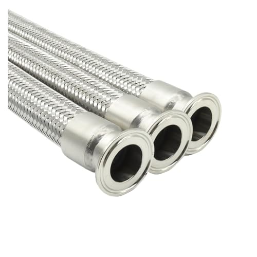 EKFBQBGW 1pc 38mm Pipe OD x 1.5" Tri Clamp 304 Stainless Steel Braided Soft Tube Length 1000mm von EKFBQBGW