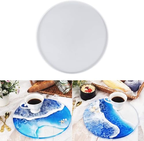 EKKJNQ 30 cm Large Tray Silicone Mould,Großes Epoxidharz, runde Silikonform, DIY-Untersetzerform, Harztablett, Gießform, handgefertigtes Tablett, Harzschalenform, Teetablett EKKJNQ 30 cm Large Tray Silicone Mould,Großes Epoxidharz, runde Silikonform, DIY-Untersetzerform, Harztablett, Gießform, handgefertigtes Tablett, Harzschalenform, Teetablett von EKKJNQ