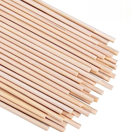 EKKJNQ Holzleiste,Bambusstäbchen zum Basteln, Rundholz zum Basteln, hochwertige Bambusstäbchen，Länge 30 cm, 100 Stäbchen (6MM) von EKKJNQ