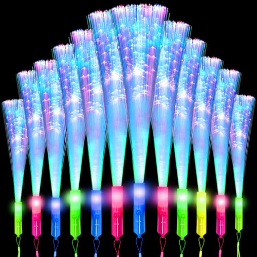 EKKONG 12 Stück Leuchtstab Glasfaser, LED Leuchtstab Glasfaser, Leuchtstäbe Bunte, Knicklichter Party Set, Leuchtspielzeug für Party, Disko, Konzert und Hochzeit EKKONG 12 Stück Leuchtstab Glasfaser, LED Leuchtstab Glasfaser, Leuchtstäbe Bunte, Knicklichter Party Set, Leuchtspielzeug für Party, Disko, Konzert und Hochzeit von EKKONG
