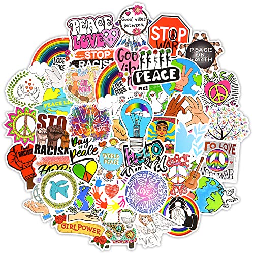 EKKONG 50 Stück Aufkleber, Ukraine Frieden Sticker, Vinyl Sticker, Wasserdicht, Aesthetic, Contemporary, Diverse, Auto, Motorrad, Fahrrad, Skateboard, Laptop, Graffiti, Computer, Jungen und Mädchen von EKKONG