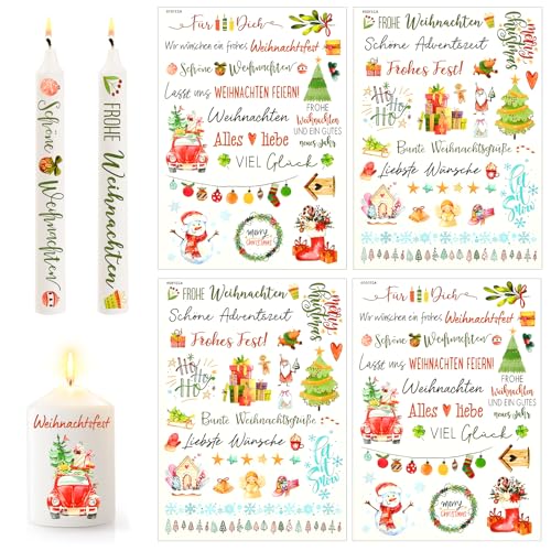 EKKONG Kerzentattoos Weihnachten 4 Stück Kerzen Sticker Weihnachten Kerzenfolien Kerzen Tattoo für Kerzen DIY Dekoration EKKONG Kerzentattoos Weihnachten 4 Stück Kerzen Sticker Weihnachten Kerzenfolien Kerzen Tattoo für Kerzen DIY Dekoration von EKKONG
