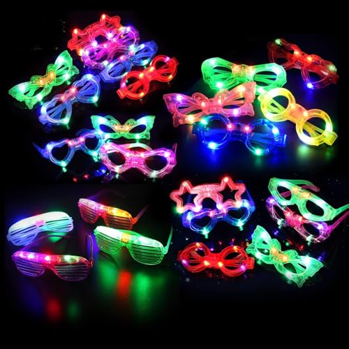 EKKONG LED Brille 12 Stück Led Brillen für Party Leuchtbrillen Leuchtende Partybrille 7 Formen Leuchtbrille für Geburtstag, Karneval, Halloween, Party Spielzeug, Geschenk EKKONG LED Brille 12 Stück Led Brillen für Party Leuchtbrillen Leuchtende Partybrille 7 Formen Leuchtbrille für Geburtstag, Karneval, Halloween, Party Spielzeug, Geschenk von EKKONG