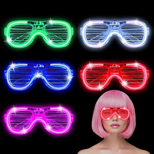 EKKONG LED Brille für Party, Leuchtende Brillen 5 Stück Leuchtbrille LED Partybrille für Halloween Geburtstag Karneval Party Spielzeug Geschenk EKKONG LED Brille für Party, Leuchtende Brillen 5 Stück Leuchtbrille LED Partybrille für Halloween Geburtstag Karneval Party Spielzeug Geschenk von EKKONG