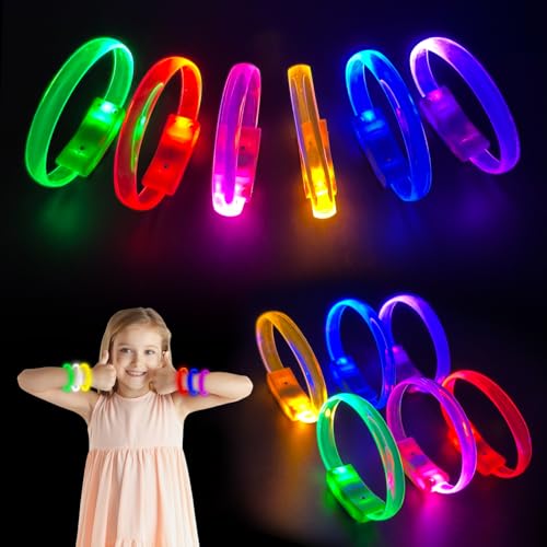 EKKONG Leuchtarmbänder 12 Stück Led Armband Leuchtarmband Kinder Led Armbänder Knicklichter Leuchtband Partyzubehör für Geburtstag, Halloween, Karneval, Partyspiele, Konzerte EKKONG Leuchtarmbänder 12 Stück Led Armband Leuchtarmband Kinder Led Armbänder Knicklichter Leuchtband Partyzubehör für Geburtstag, Halloween, Karneval, Partyspiele, Konzerte von EKKONG