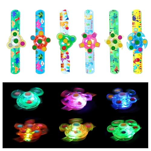 EKKONG Leuchtarmbänder 6 Stück Schnapparmband Kinder Dinosaurier Led Armband Leuchtarmband Armbänder Mitgebsel Leuchtspielzeug für Geburtstag, Junge Mädchen Geschenke, Hallowen, Weihnachten EKKONG Leuchtarmbänder 6 Stück Schnapparmband Kinder Dinosaurier Led Armband Leuchtarmband Armbänder Mitgebsel Leuchtspielzeug für Geburtstag, Junge Mädchen Geschenke, Hallowen, Weihnachten von EKKONG